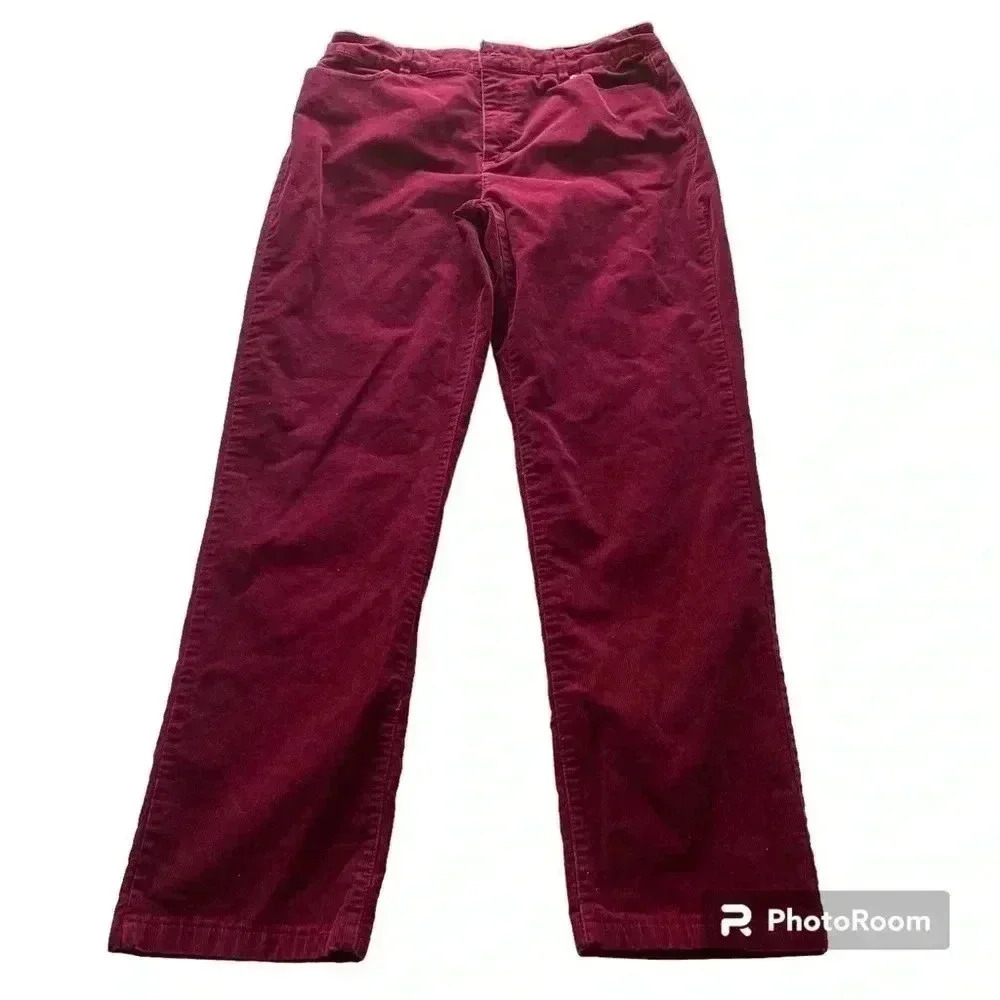 Coldwater Creek Womens burgundy red corduroy pants Size 8 - Picture 4 of 12